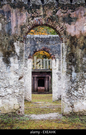 Cappella di facilità rovine sulla isola di Sant'Elena, Carolina del Sud Foto Stock