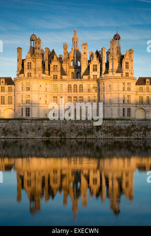 Tramonto sul massiccio, 440 camera, Chateau de Chambord, Loir-et-Cher, Francia Foto Stock