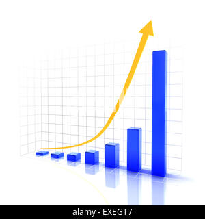 Grafico che mostra futura tendenza in aumento Foto Stock