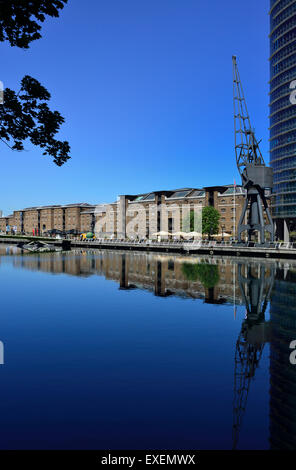 West India Quay, Canary Wharf station wagon, Docklands, London E14, Regno Unito Foto Stock