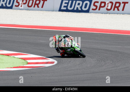 Misano Adriatico, Italia - 21 Giugno 2015: KAWASAKI ZX-10R del Kawasaki Racing Team, pilotato da SYKES Tom Foto Stock