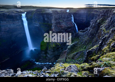 Cascate Haifoss, Islanda Foto Stock