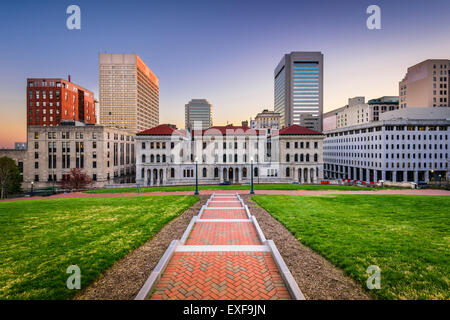 Richmond, Virginia, Stati Uniti d'America downtown cityscape visto dal Capitol Building motivi. Foto Stock