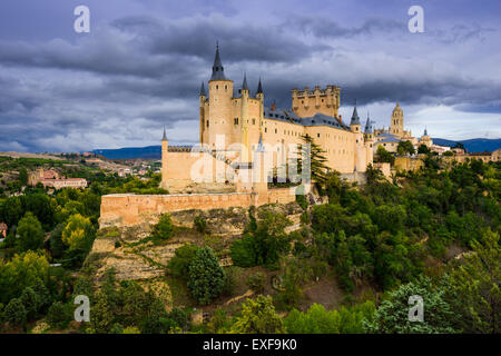 Segovia, Spagna città vecchia al castello. Foto Stock