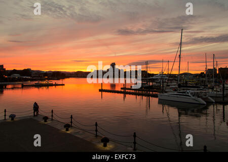 Tramonto sul Porto Victoria British Columbia Foto Stock