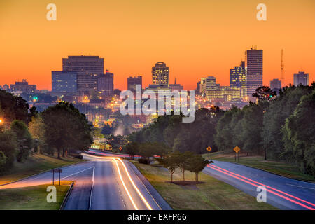 Skyline del centro di Columbia, nella Carolina del Sud da sopra Jarvis Klapman Blvd. Foto Stock