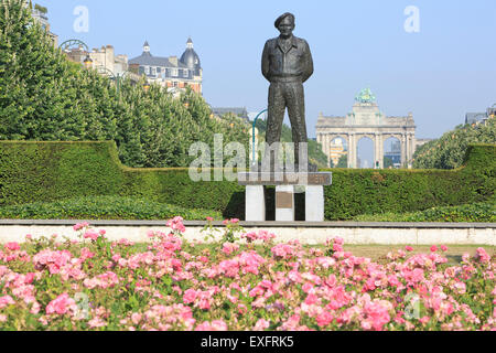 Statua Del Maresciallo Bernard Law Montgomery (1887-1976) A Bruxelles, Belgio Foto Stock