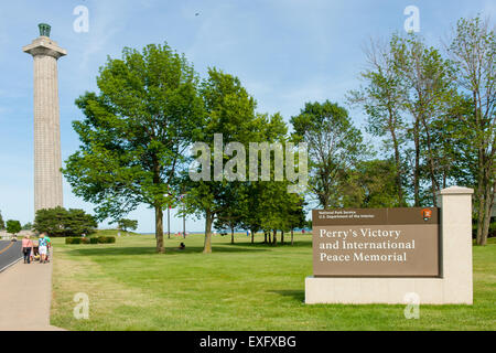 Il Perry's la vittoria e la pace internazionale Memorial su South Bass isola nel mettere-in-Bay Township, Ohio. Foto Stock