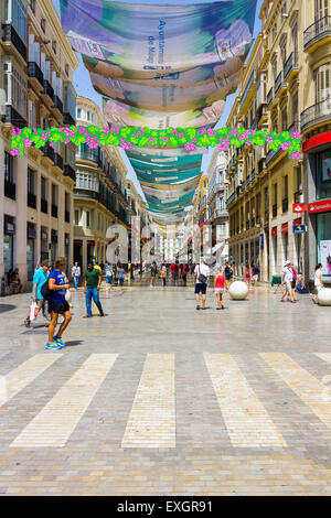 Famoso Marques de Larios Street nella città di Malaga, Spagna Foto Stock