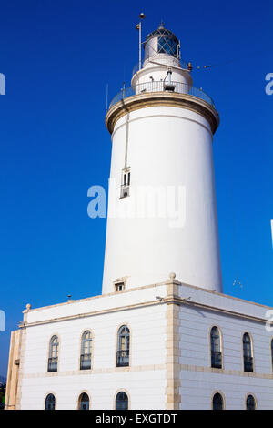 Il famoso faro di La Malagueta a Malaga Spagna Foto Stock