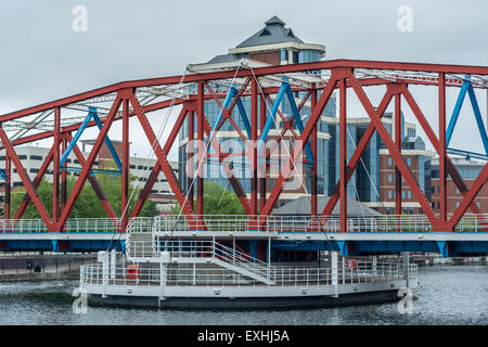 Vista su dock 9 sabato 11 luglio 2015 a Salford Quays, Manchester, Regno Unito. Foto Stock