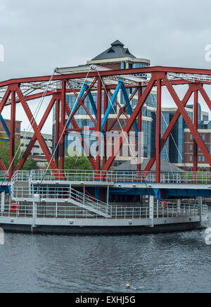 Vista su dock 9 sabato 11 luglio 2015 a Salford Quays, Manchester, Regno Unito. Foto Stock