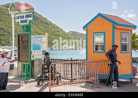 Post di polizia al capitano Hodge ha Wharf Philipsburg Saint Martin West Indies Foto Stock