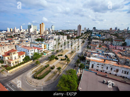 Cuba. L'Avana vecchia. Vista dall'alto. Prospetto dei presidenti Foto Stock