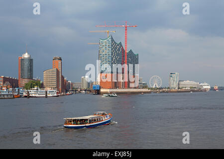 Elbe Philharmonic Hall, città portuale di Amburgo, Germania Foto Stock