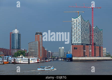 Elbe Philharmonic Hall, città portuale di Amburgo, Germania Foto Stock