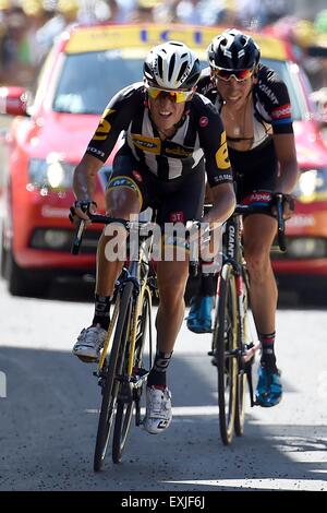 Tarbes per La Pierre-Saint-Martin, Francia. 14 Luglio, 2015. PAUWELS Serge di MTN - Qhubeka durante la fase 10 del 102º edizione del Tour de France 2015 con inizio a Tarbes e finire in La Pierre-Saint-Martin, Francia (167 km) Credit: Azione Plus immagini di sport/Alamy Live News Foto Stock