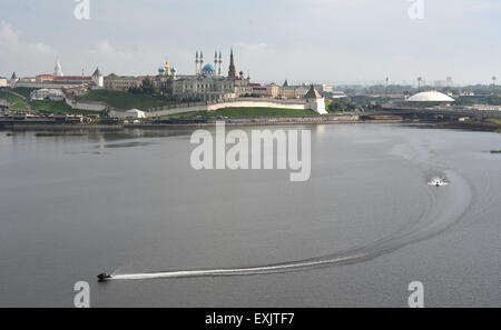 Kazan, Russia. 11 Luglio, 2015. Vista della Qol Sharif moschea di Kazan, Russia, 11 luglio 2015. Foto: Marcus Brandt/dpa/Alamy Live News Foto Stock