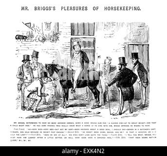 Divertente illustrazione Vittoriano dal 1849 da John Leech (1817- 1864) "Signor Briggs's piaceri di Horsekeeping n. 9 Foto Stock