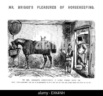 Divertente illustrazione Vittoriano dal 1849 da John Leech (1817- 1864) "Signor Briggs's piaceri di Horsekeeping n. 4 Il sig. Briggs il fastidio Foto Stock