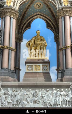 Albert Memorial statua del principe albert Hyde Park Foto Stock