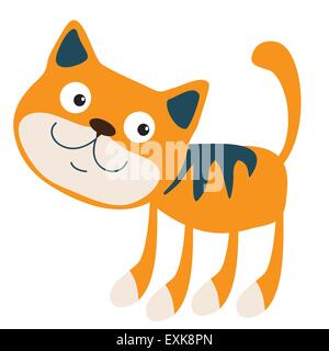 Gatto,animale,carino,divertente,cartoon,immagine,isolato,vettore Illustrazione Vettoriale