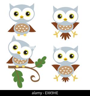 Owl,bird,carino,divertente,cartoon,immagine,isolato,vettore Illustrazione Vettoriale