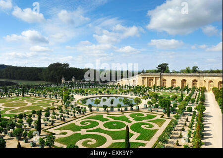 Chateau Versailles giardino e parco aranciera Ile de France Francia Europa Foto Stock