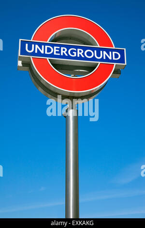 La metropolitana di Londra segno alla stazione di King Cross Foto Stock