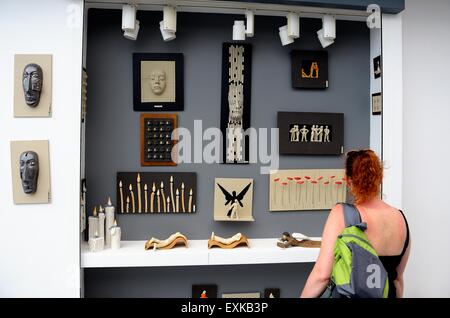 Il ministero di arte shop a Kamari,Santorini, Grecia Foto Stock