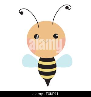 Insetti bee,colorata,carino,divertente,cartoon,immagine,isolato,vettore Illustrazione Vettoriale