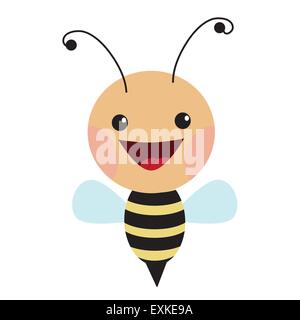 Insetti bee,colorata,carino,divertente,cartoon,immagine,isolato,vettore Illustrazione Vettoriale