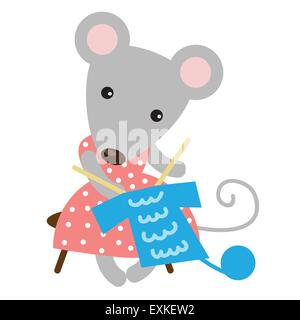 Mouse,carino,divertente,cartoon,immagine,isolato,vettore,animale Illustrazione Vettoriale