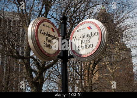 Washington Park stazione ferroviaria Newark New Jersey Foto Stock