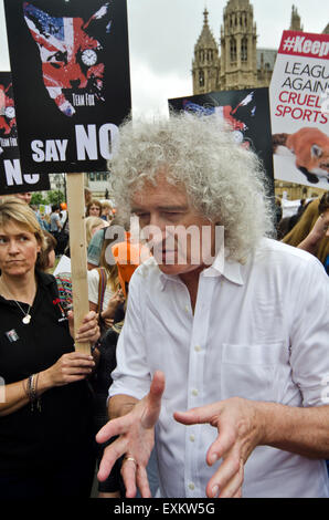 Il 14 luglio 2015. Brian può in un rally per protestare contro le modifiche proposte alla legge di caccia, Foto Stock