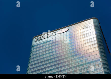 8 Canada Square a Canary Wharf, il quartier generale di HSBC in Londra, Regno Unito Foto Stock