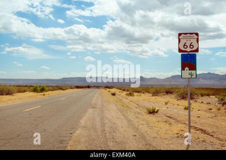 Route 66 segno, STATI UNITI D'AMERICA Foto Stock