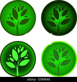 Set di icone ad albero. Illustrazione Vettoriale