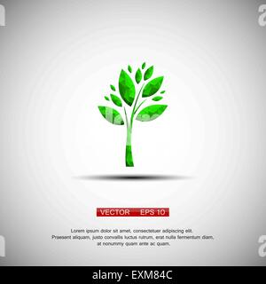Icona Web albero verde. Illustrazione Vettoriale. Design piatto stile. Illustrazione Vettoriale