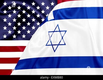 Stati Uniti d'America e la bandiera di Israele Foto stock