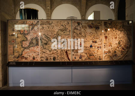 Il Catalano Atlas in Barcellona Museo Marittimo (MMB), Catalogna, Spagna Foto Stock