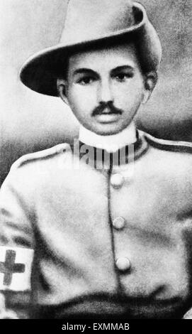 Il Mahatma Gandhi come il leader di una ambulanza corps durante la ribellione Zulu in Sud Africa 1906 Foto Stock