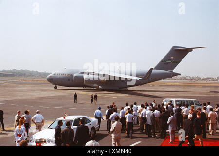 Bill Clinton plane partenza Chhatrapati Shivaji Maharaj Aeroporto Internazionale di Bombay Mumbai India Maharashtra Foto Stock