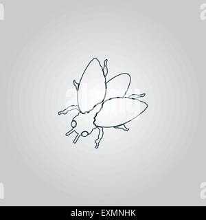 Stencil icona di mosche, segno e il pulsante Illustrazione Vettoriale