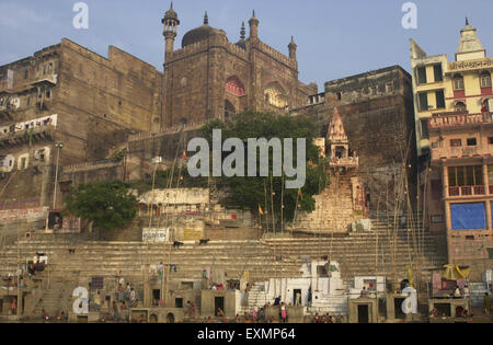 Gyanvapi Masjid, ganga fiume gange, Banaras, Benaras, Varanasi, Utttar Pradesh, India, Asia Foto Stock