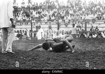 Concorso di wrestling, Dussehra Festival Celebration, Mysore, Mysuru, Karnataka, India, Asia Foto Stock