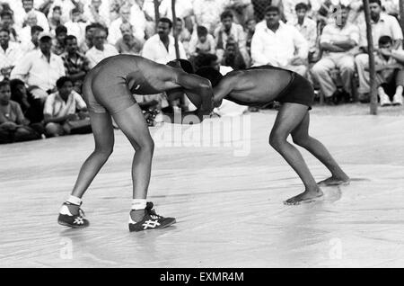 Concorso di wrestling, Dussehra Festival Celebration, Mysore, Mysuru, Karnataka, India, Asia Foto Stock