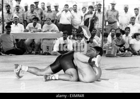 Concorso di wrestling, Dussehra Festival Celebration, Mysore, Mysuru, Karnataka, India, Asia Foto Stock