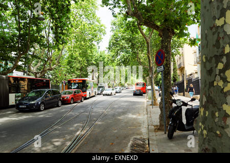 Tramvia Blau Barcellona Foto Stock