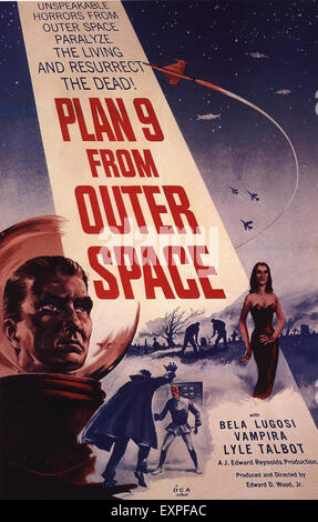 Anni Cinquanta STATI UNITI D'AMERICA Plan 9 from Outer Space Film Poster Foto Stock